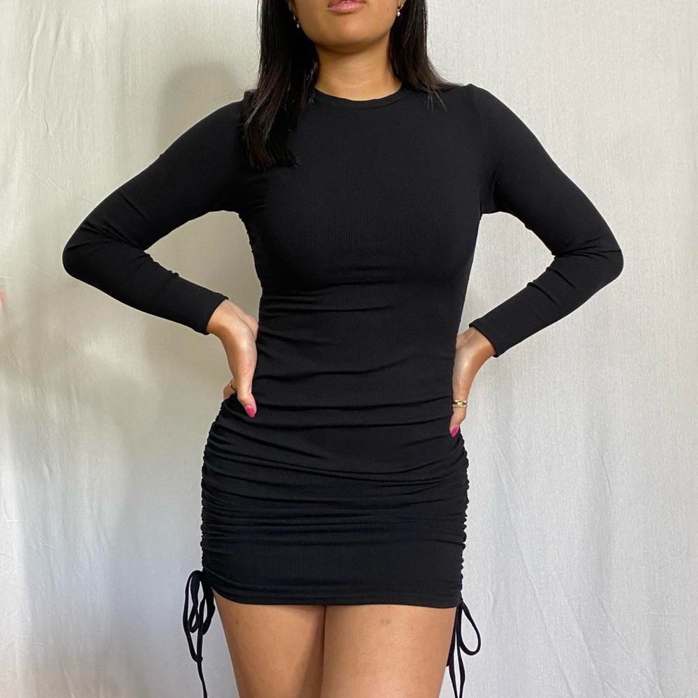 Black Steve Madden longsleeve body con dress sz S